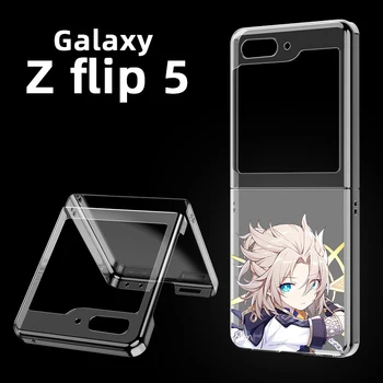 Genshin Impact Anime Prozirna Torbica Za telefon Samsung Galaxy Z Flip 5 3 4 Preklopna Torbica Za Samsung Z Flip3 Flip4 Tvrdi Branik