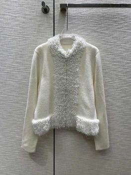 2023 Jesensko-zimsko novi ženski kaput, Dizajnerske odjeće vrhunske kvalitete, klasični stil, Luksuzni starinski ženski pletene džemper, jakna SML