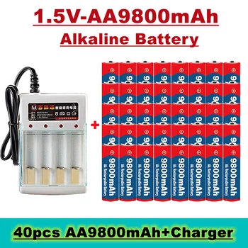 Punjiva baterija tip AA, 1,5 9800 mah, alkalne baterije, pogodan za igračkama, daljinskim upravljačima, alarme i tako dalje, prodaje se sa punjačem