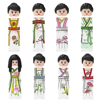 MOC Kineska Drevna Odjeća Dinastije Han, Figurice Likova Za Djevojčice, Blokovi, Cigle, Poklone, Igračke Za Dječake I Djevojčice, Djeca