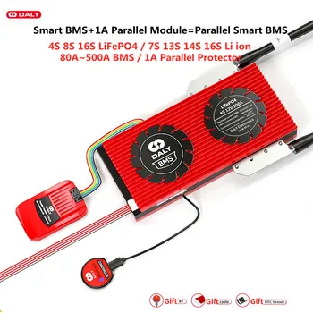 DALY Smart BMS sa zaštitom paralelno modula 1A Za 4S 8S 16S 48V 24V 12V LiFePO4 7S 13S 14S Litij-ionska 80A-500A Paralelni BMS