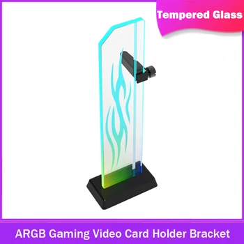 5V 3Pin ARGB Igra Držač Nosač Grafičke kartice je Od Aluminijske Kaljenog Stakla ARGB Stalak za grafički procesor Podržava Matična ploča Držač grafički procesor