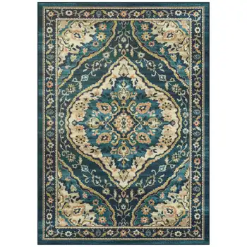 Tepih s uzorkom perzijskog tirkizne boje, 7 'x 10'