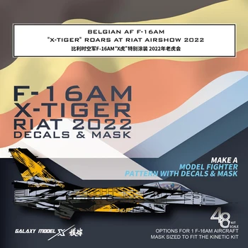 Galaxy D48047 Belgijski zrakoplov F-16AM X-tiger Reži Na sajam RIAT 2022, Naljepnice od Ljepljive trake za model aviona K48100, alata za 