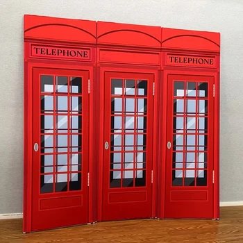 Starinski kit za ukidanje telefonske govornice (3-panel magnetska okvir) Londonska phonebooth