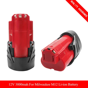 12 U 3.0 Ah Punjiva baterija od 3000 mah baterija za bežične alate Milwaukee M12 XC 48-11-2402 48-11-2411 baterije 48-11-2401 MIL-12A-LI