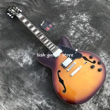 Jazz električna gitara Grote 501, 6-струнная gitara boja zalaska sunca, vrhunska kvaliteta, šuplje telo, besplatna dostava