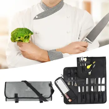 Torba za Role Noževa kuhara 16 Džepovima, Univerzalna Torbica za Kulinarski alati, Noževi
