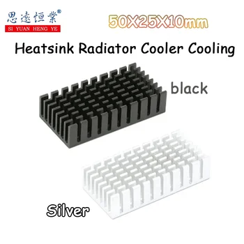 Radijator 50x25x10 mm, Радиаторный hladnjak hladi rebro, Aluminijski Radijator za led modula za napajanje, tranzistor modul, tiskana pločica, crna 50*25* 10 mm