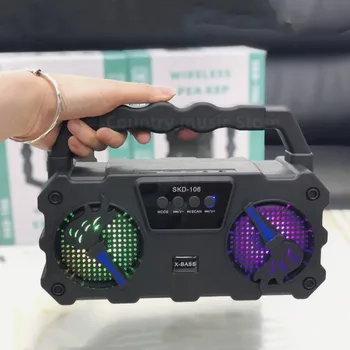 Caixa De som Bežični Bluetooth Zvučnik Super Bass 360 Stereo Surround S RGB pozadinskim osvjetljenjem Vanjski Prijenosni bežični subwoofer