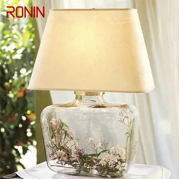 Moderni kreativna staklene stolne svjetiljke RONIN, moderna тканевое desktop rasvjeta, dekor za predsoblja, radne sobe, dnevnog boravka, spavaće sobe