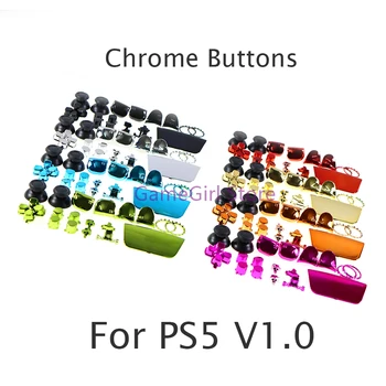 10 kompleta Kompletan Set Хромированных gumba za PlayStation5 PS5 V1.0 Kontroler R1 R2 L1 L2 ABXY D-pad Kit za zamjene tipke za upravljanje