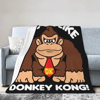 To je Na одеялах s 3D ispis Donkey Kong, Disanje Mekom фланелевом пледе Sprint Gorilla za kauč, spavaće sobe na otvorenom