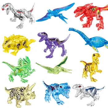 Dinosauri jurske Gradivni Blokovi Indominus Rex DIY Figurica Тираннозавра Modela Dječjih Igračaka Životinje Kristalno Pokloni