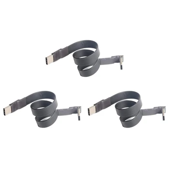 3X USB 3.1 Type C-Produžni Type C, 90 stupnjeva adapter, fleksibilan kabel FPV, tape USB kabel C, 3A, zaštita od elektromagnetskih smetnji 10 Gbit/s, 20 cm