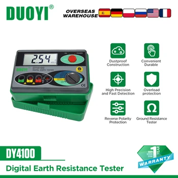 DUOYI DY4100 Digitalni Мегаомметр Mjerila Otpora Uzemljenja Tester kabela Visokonaponski Mjerač Otpora Uzemljenja Izolacije