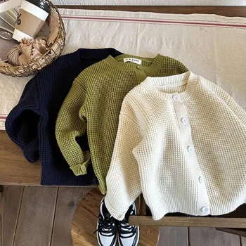 Džemper-kaput za dječake 2023, Proljeće-jesen je novi dječji dres za male i srednje djecu korejski proizvodnje, однотонный cardigan za malu djecu, povremeni