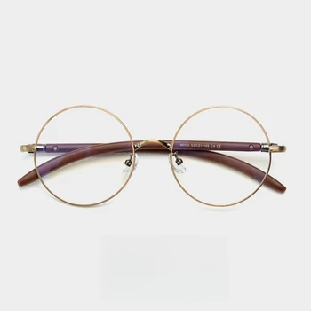 Klasični rimless za naočale u stilu 60-ih, s metalnim uzorkom drva, Naočale na recept, Ženske Optički naočale za muškarce i žene