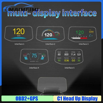 Novi C1 Glavnom Zaslonu OBD Auto Elektronika HPD Zaslon Auto Brzinomjera C1 Upozorenja o prekoračenju ograničenja brzine OBD2 + GPS dual-mode GPS Brzinomjer