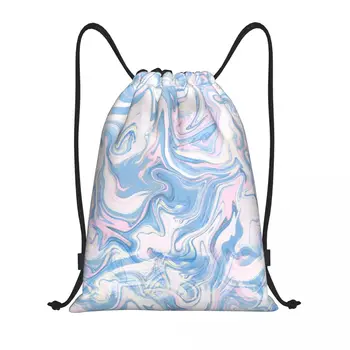 Пудрово-plave torbe na шнурках tekuće teksture, Roza, plava, tekući, sažetak, teksturom, okrugle, različite košarkaške torbe
