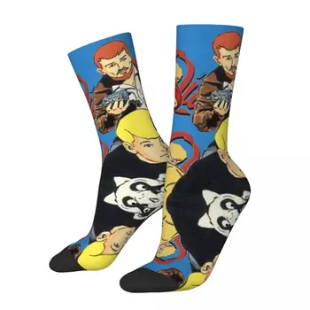 Sretan Zabavne Esencijalne muške Čarape Vintage Harajuku Jonny Quest Avantura Animacija Ulični Stil Novo Estrih Posada Luda Čarapa