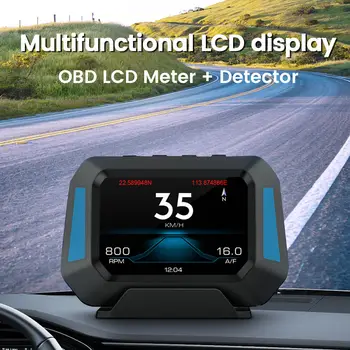 Glavobolja zaslon Auto Hud Auto GPS Brzinomjer OBD2 Sistemski senzor Projektor Sa testa ubrzanja Auto Elektronski pribor