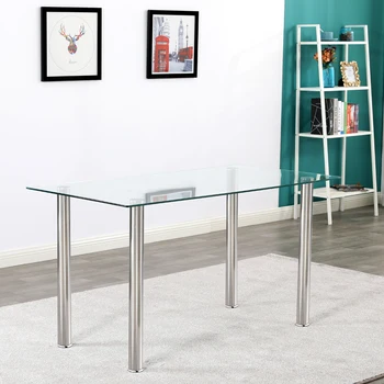 Jednostavan sklop stol od prozirnog stakla i željeza