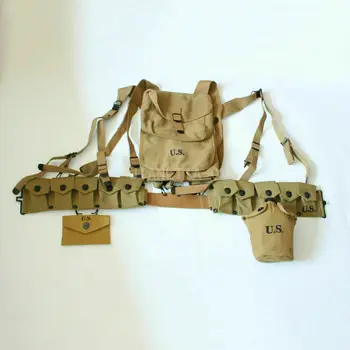 Drugi svjetski rat, vojska SAD-a, 1928, vreća za stvari, Blagovaonica, torba za prvu pomoć, zbirka pojas s metke, VOJNIKA iz Drugog SVJETSKOG RATA, RATNI РЕПРО
