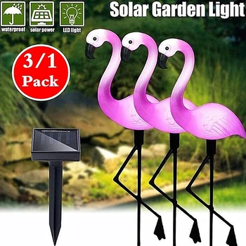 1/3 kom. Solarna led svjetiljka, Flamingo, lampa za travnjak, Vrt lampa, Vanjski Vodootporan Pink Svjetiljka s Flaminga, Krajolik rasvjeta, Vrtni ukras
