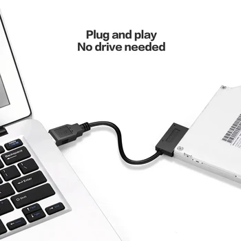 Kabel-ac adapter za SATA-USB Za laptop USB 2.0, Sata II 7p 6p, tanak pogon, Kabel za prijenos podataka, adapter je pretvarač Za PC, prijenosno računalo, CD-DVD ROM