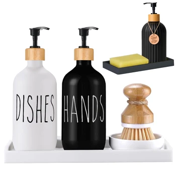 Sapun dozator za sudopera, boca za sapun za pranje posuđa i ruku, Bambus pumpa, dozator sapuna, kuhinja dekor