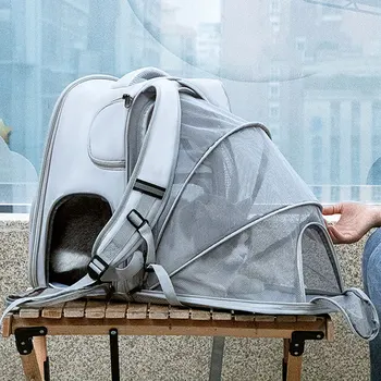 Godišnji ruksak za pse i mačke, proširiv u obliku šatora, Istrujna prozračna torba, torba za nošenje na otvorenom, velike stanica