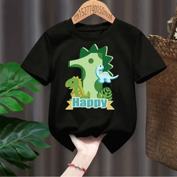 Ljetna dječja majica s digitalnim dinosaurus, кавайные majice za zurke u povodu dana rođenja, casual odjeća za djevojčice i dječake, top kratkih rukava