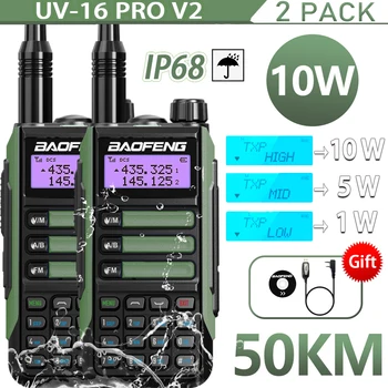 2 Pakiranja Baofeng UV16 Pro V2 Prijenosni prijenosni radio 10 W VHF Dvofrekvencijska Obostrano CB Ham Radio UV-16 je Prijenosni Radio UV5R UV10R