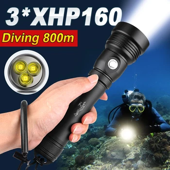 Novi XHP160 Najmoćniji Svjetiljka za Ronjenje 18650 XHP90 Profesionalni Podvodni Fenjer XHP70 Vodootporne Lampa Lovački Fenjer