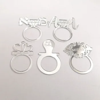 Custom Mirror akrilno prsten za salvete, držač za salvete, prilagođeno ime za vjenčanja, rođendana, Krštenja, desktop dekor, Papirni prsten