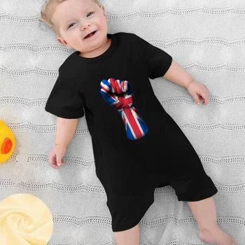 Dječji stvari Odjeća Zajedno za djevojčice i dječake tijelo roupas Zastavu Ujedinjenog Kraljevstva na podignutom kompresiranom (stisnutom šakom kombinezon za novorođenčad