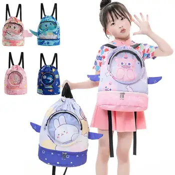 Dječji ruksak za kupanje sa podesivim remenom, velika prostrana vodootporne pregrada torba sa cartoonish po cijeloj površini za djecu