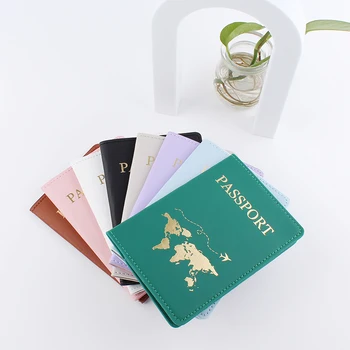 Otkrijte jednostavan moderan cover za putovnice, Karta svijeta, Tanki Držač za putovnice, torbicu na poklon torbica za memorijske od umjetne kože, unisex