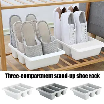 Spremnici za skladištenje cipela kutija, 3 ureda, stalak za papuča, Vertikalni kompaktni ormar u jednostavnom stilu, Držač za obuću, 3