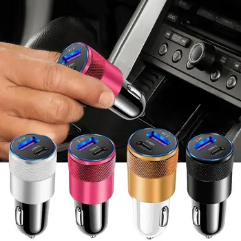 Auto USB punjač Automatsko brzo Punjenje Metalne auto Punjač za mobilne telefone Adapteri za auto Minin USB za punjenje vozila