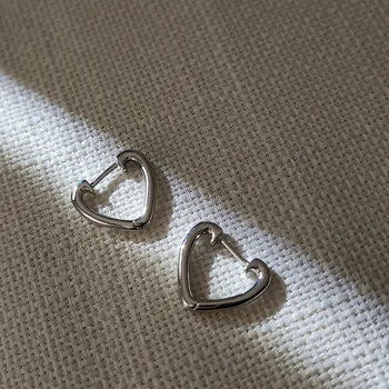 Korejski Šuplje naušnica-obruč u obliku srca Ljubavi Za žene i djevojčice, Funky college, udata, Y2K, nakit eh900