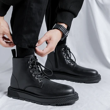 Muške Vodootporne Kožne Čizme do Chukka čipka-up, Modeliranje cipele-Oxfords, Svakodnevne Poslovne i Casual Obuća za Muškarce
