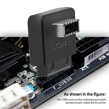 USB3.0 19/20 P adapter TYPE-E Maksimalna brzina prijenosa od 10 Gbit/s Unutarnje vertikalni priključak TYPE-C za matične ploče računala