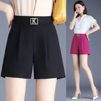 Ljetne nove Široke hlače trapeznog oblika s visokim strukom, običan Besplatne univerzalne gaćice veličine, Ured za moderan svakodnevni ženska odjeća