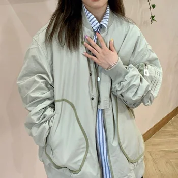 Japanski modni jakna-бомбер Deeptown, Ženske prevelike berba jakne Harajuku, Tech baseball odjeća vanjska odjeća u Japanskom stilu