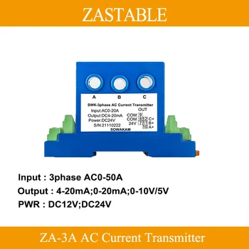 Trofazni Odvojivi jezgro Hall-ZA-3A Senzor struje ac Ulaz 0-10 U 4-20 ma Izlaz Pretvarač analognog signala Odašiljača struje