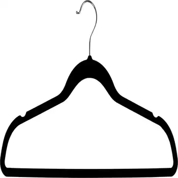 Đonovi vješalica za odijela Slim Line s crnim gumenim premazom, robustan i fleksibilan Tanki Kompaktni Vješalica za odjeću sa čeličnim okreće kukičanje