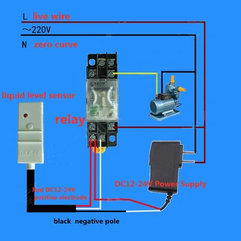 Beskontaktni senzor nivoa vode Kapacitivni senzor nivoa tekućine Prekidač za otkrivanje tekućine Upravljački Relej detektor nivoa vode