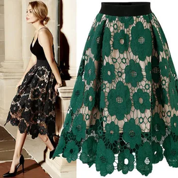 Ljetne suknje YiLin Kay 2023 s elastičnim pojasom, cvjetne čipke suknja u europskom i američkom stilu